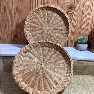 Natural Woven Rattan plate holders or wall decor